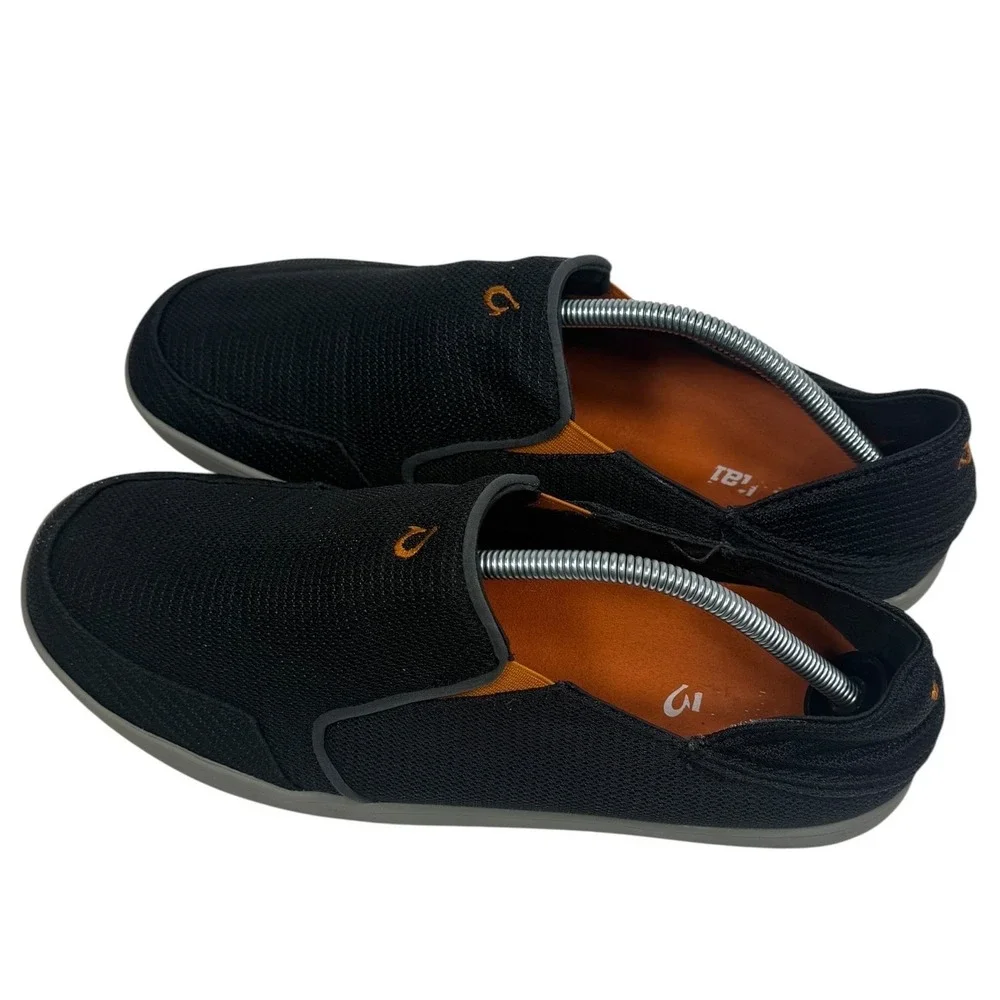OluKai Nohea Mesh Mens Black Shadow Slip On Shoes‎ 10188-4242 Size 11 Loafers
